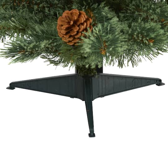 3ft. Pre-Lit White Mountain Pine & Pinecones Artificial Christmas Tree with Clear LED Lights